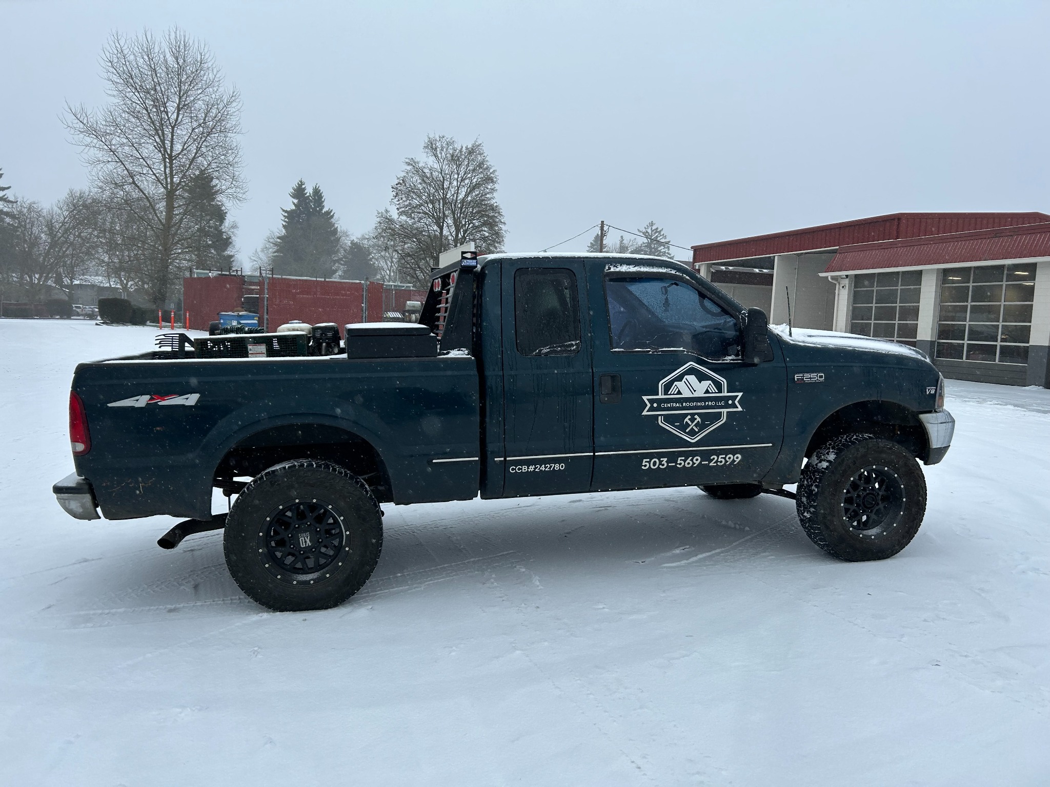 Central Roofing Pro work truck